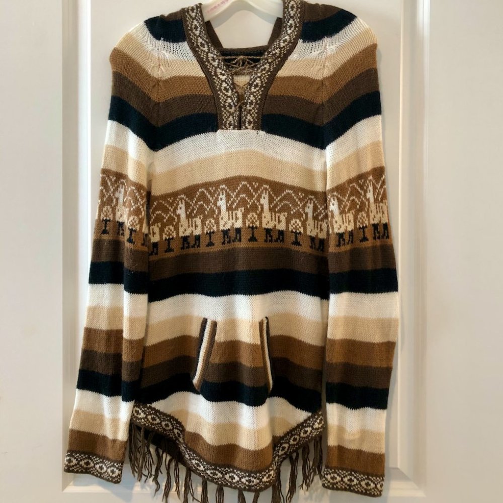 South American Striped Llama Sweater